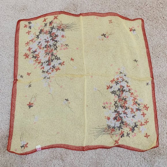 Brand New Floral Silk Square Scarf - Picture 1 of 2